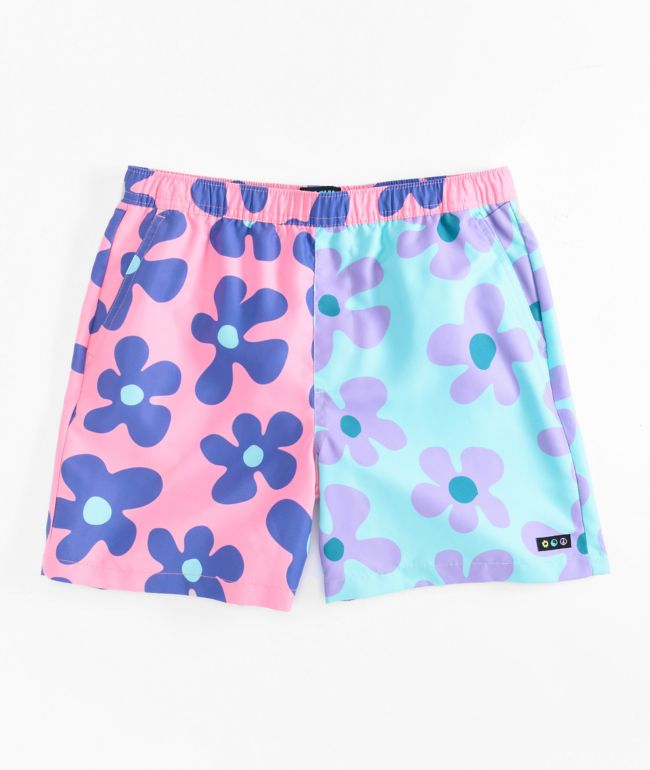 A.LAB Kids Bum Split Pink & Blue Board Shorts