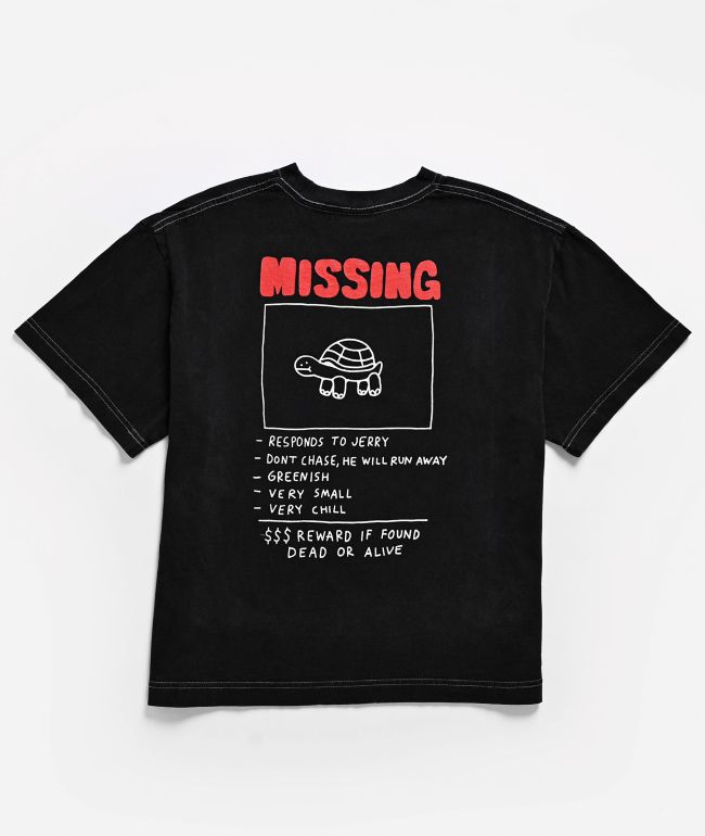 A.LAB Kids Missing Jerry Black Wash T-Shirt