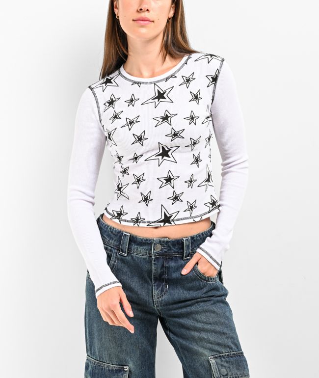 A.LAB Thea Star White Thermal Long Sleeve T-Shirt
