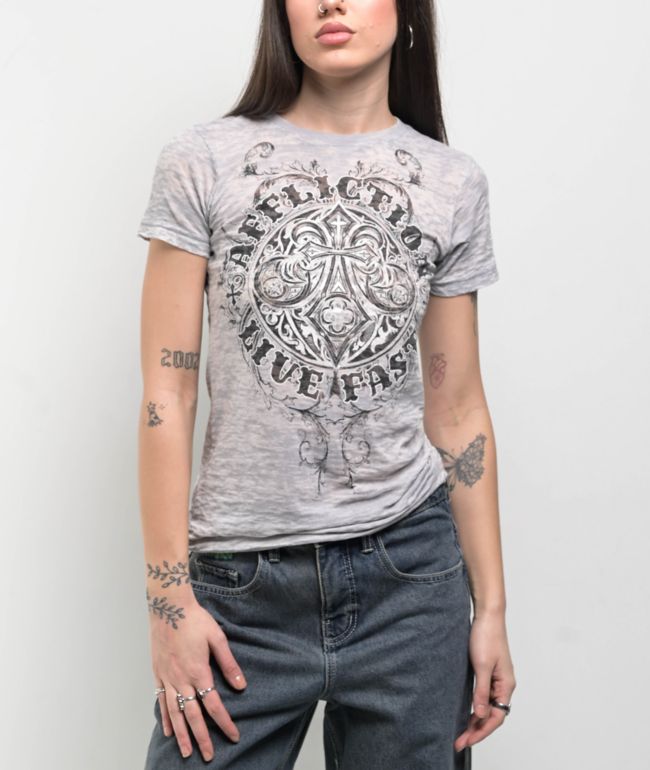 Afflicition Royale Foil Grey T-Shirt