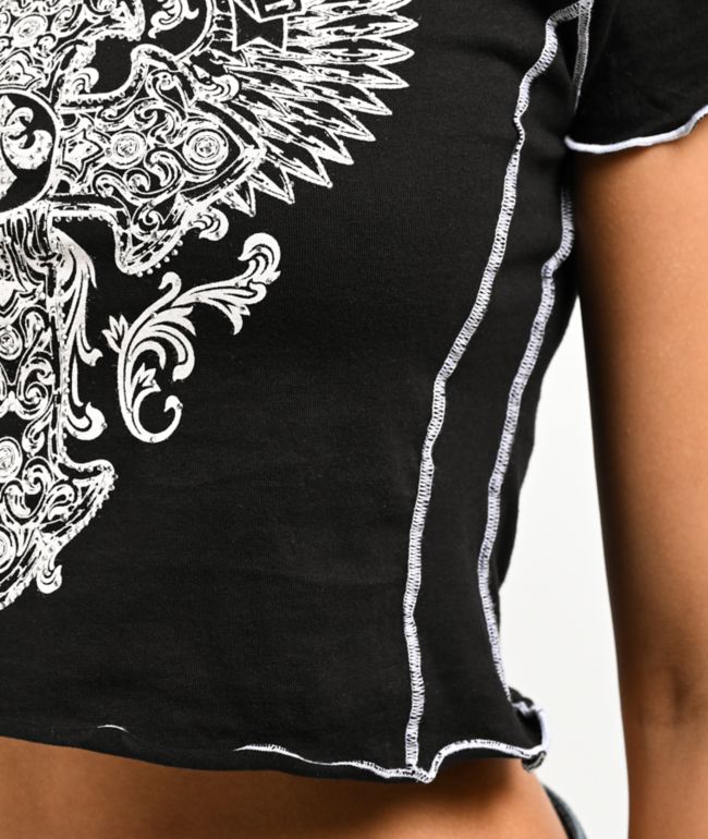 Affliction Congregation Black Crop T-Shirt - thumbnail 3