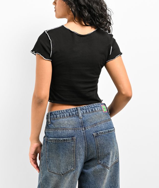 Affliction Congregation Black Crop T-Shirt - thumbnail 2