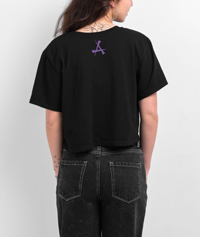 Affliction Darkness Falls Black Crop T-Shirt - thumbnail 2