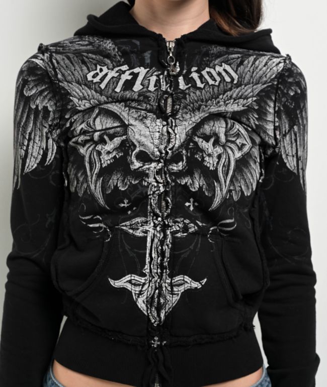 Affliction Death Eyes Black Zip Hoodie - thumbnail 3