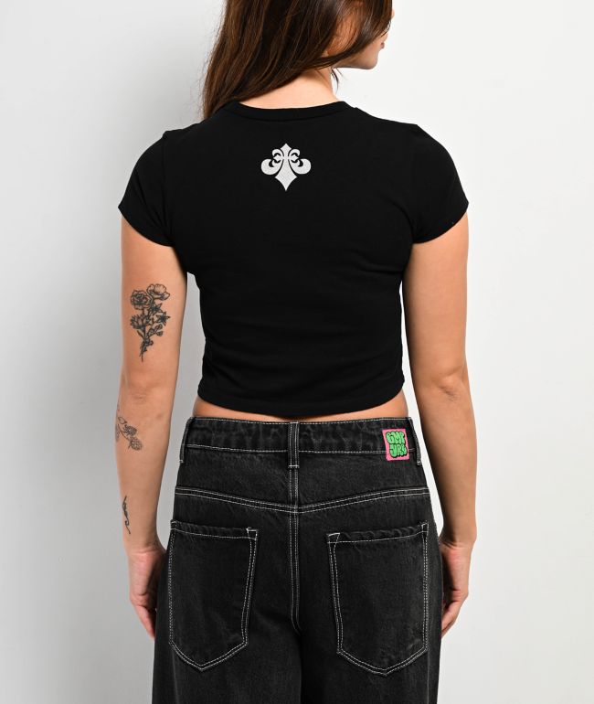 Affliction Empower Black Crop T-Shirt - thumbnail 2