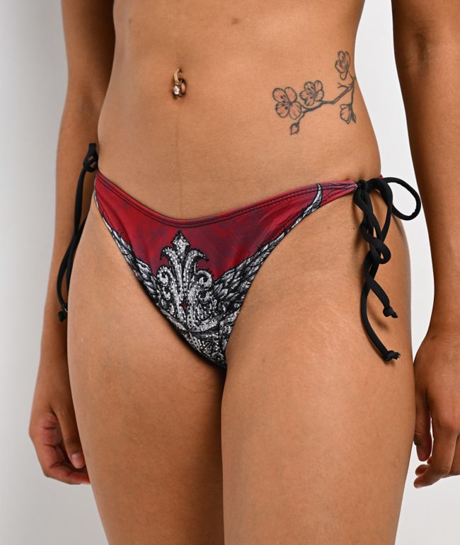 Affliction Empower Dark Red Bikini Bottom - thumbnail 3