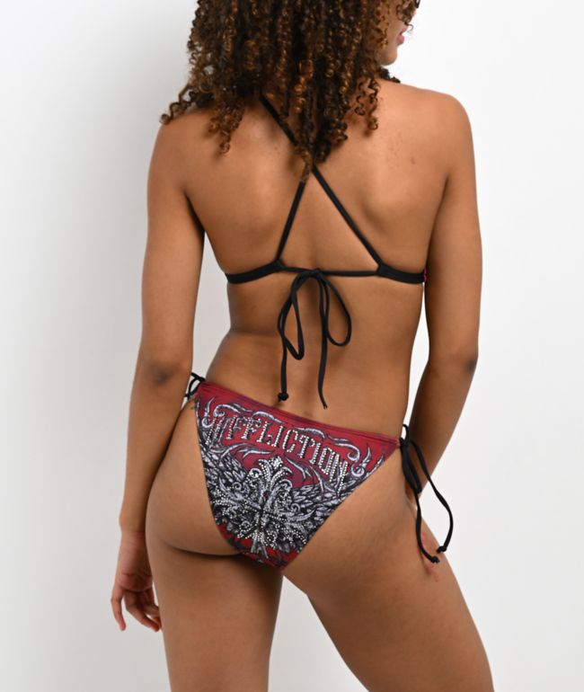 Affliction Empower Dark Red Bikini Bottom - thumbnail 2
