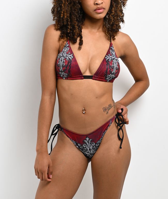 Affliction Empower Dark Red Bikini Bottom