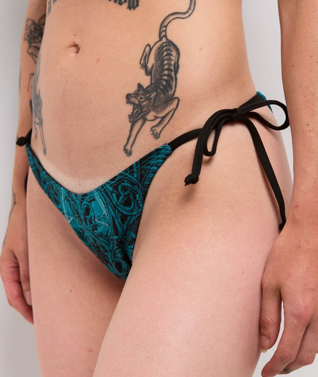 Affliction Eternal Throne Blue High Leg Bikini Bottom - thumbnail 3