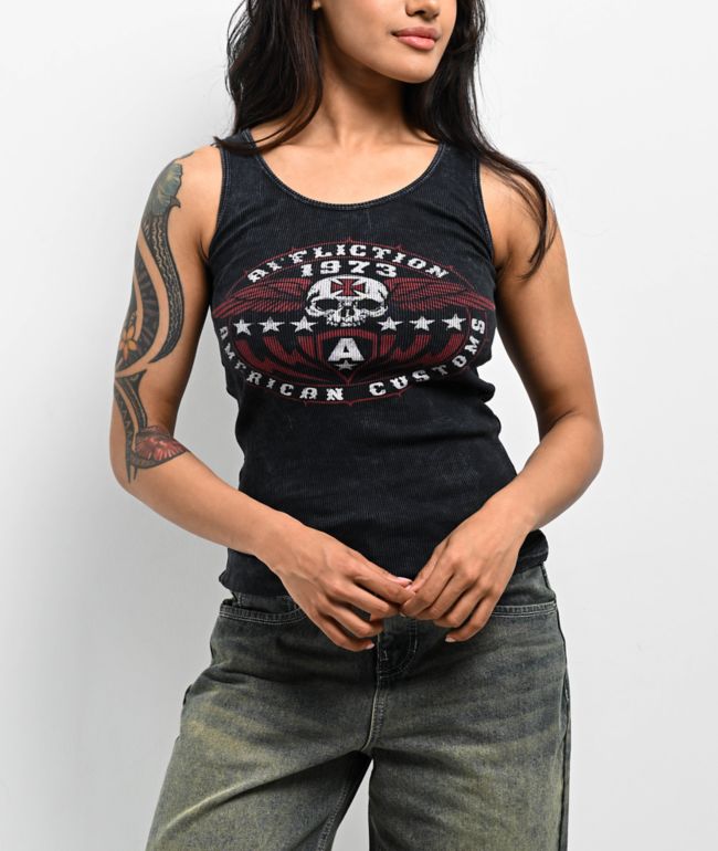 Affliction Iron Shield Black Tank Top - thumbnail 2