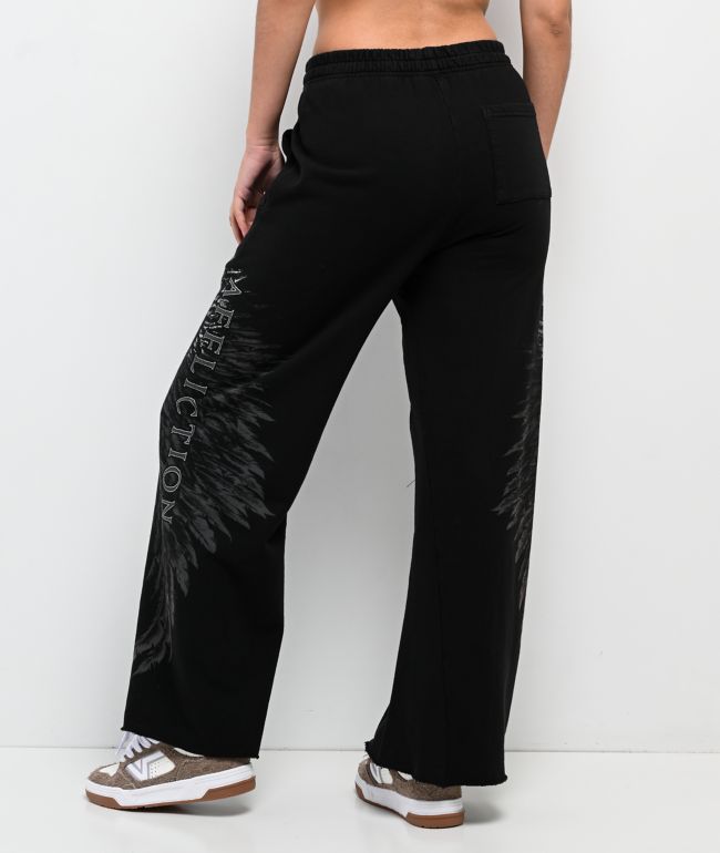 Affliction Isadore Black Wide Leg Sweatpants - thumbnail 2