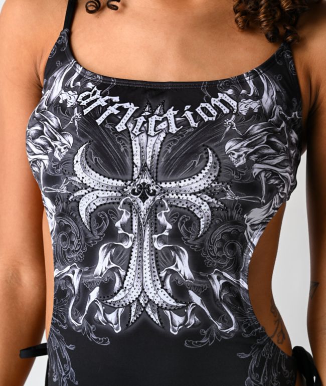 Affliction Jump Black One Piece Swimsuit - thumbnail 3
