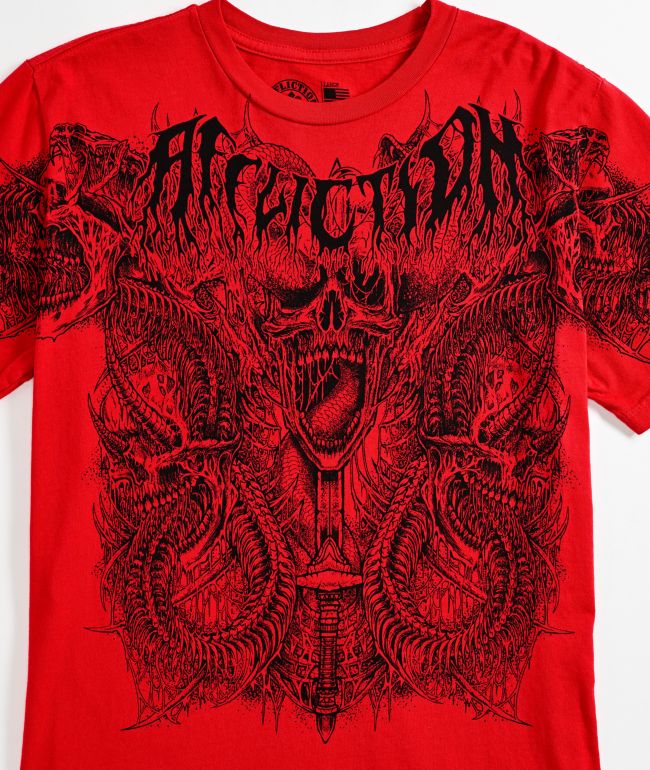Affliction Kids Caustic Abyss Red T-Shirt - thumbnail 3