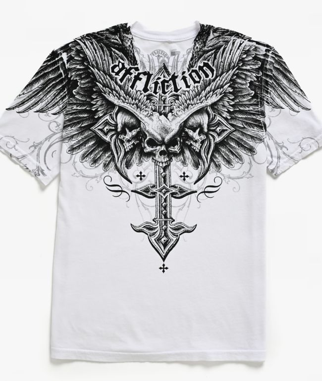 Affliction Kids Death Eyes White T-Shirt - thumbnail 3