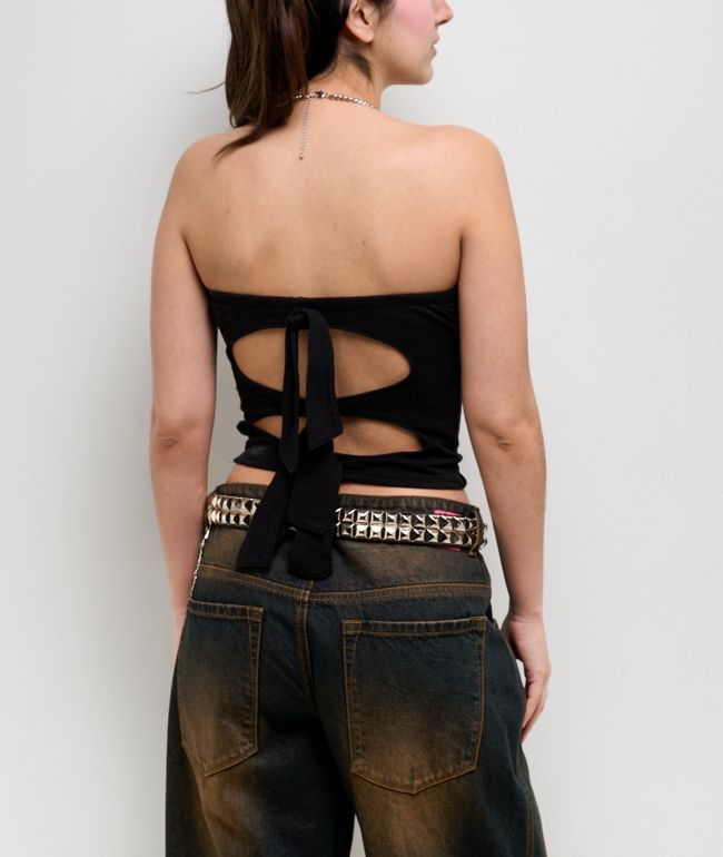 Affliction Liquid Signify Black Tube Top - thumbnail 2