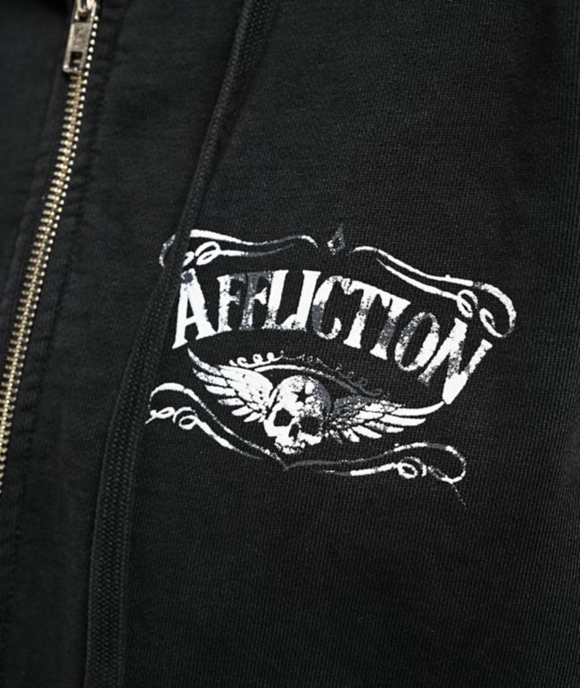 Affliction Lynchburg Black Zip Hoodie - thumbnail 3