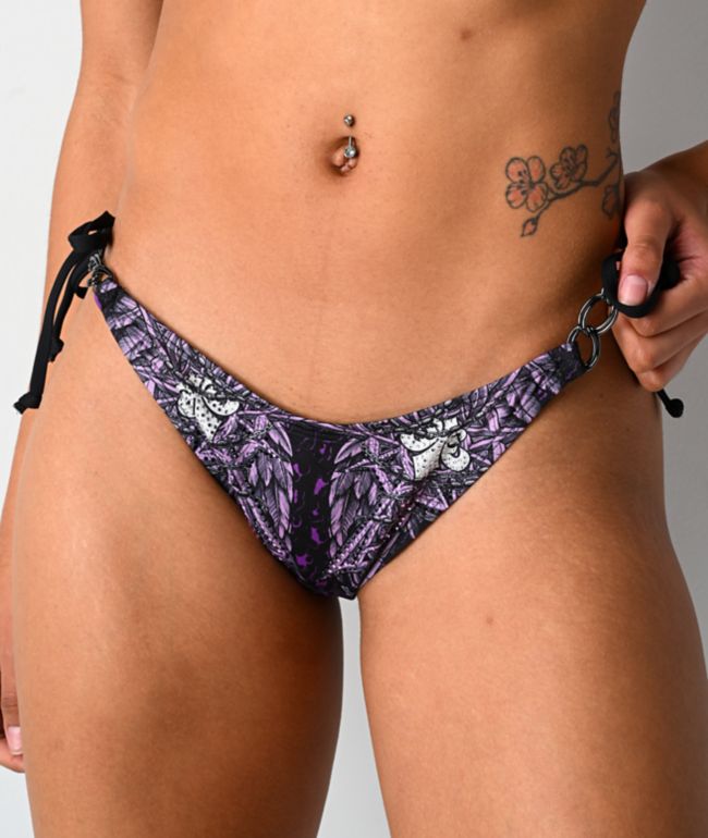 Affliction Medallion Purple Bikini Bottom - thumbnail 3