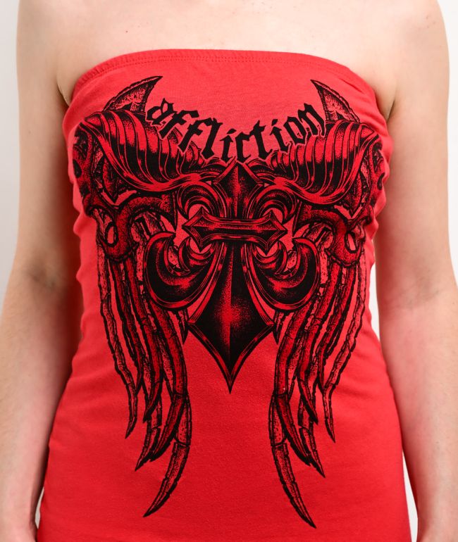 Affliction Mercenary Red Tube Dress - thumbnail 3