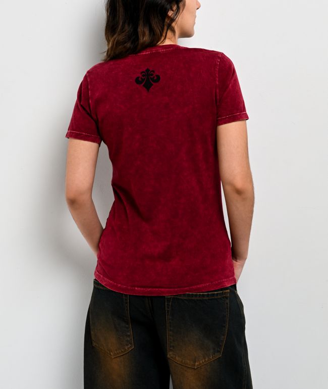 Affliction Pale Sorrow Red Crop T-Shirt - thumbnail 2
