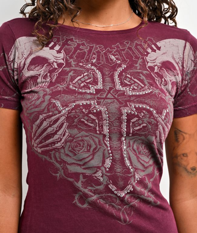 Affliction Poison Epilogue Red T-Shirt - thumbnail 3