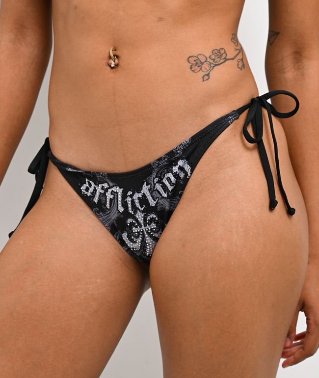 Affliction Screaming Roots Black Bikini Bottom - thumbnail 3