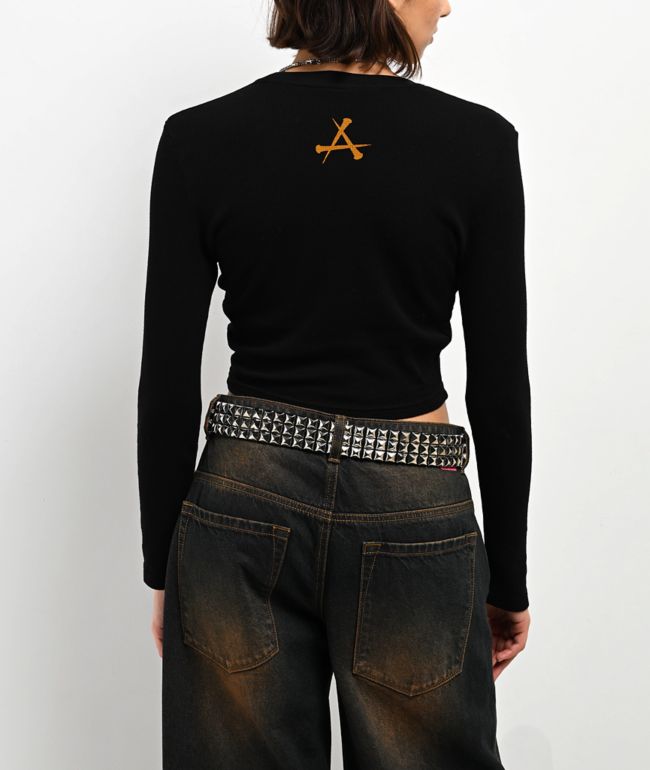 Affliction Screaming Roots Black Long Sleeve Thermal T-Shirt - thumbnail 2