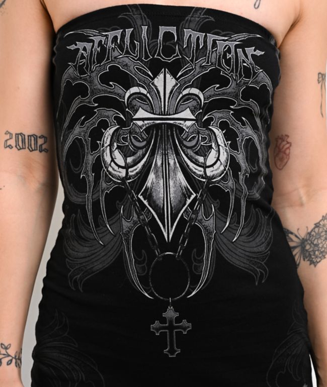 Affliction Shred Fest Black Tube Dress - thumbnail 3