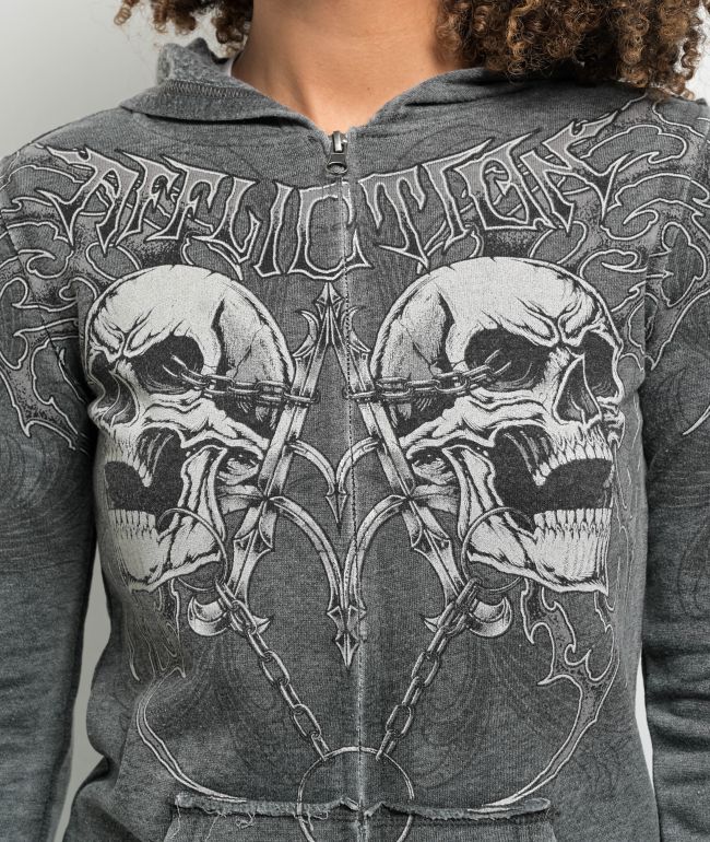 Affliction Shred Fest Black Zip Hoodie - thumbnail 3