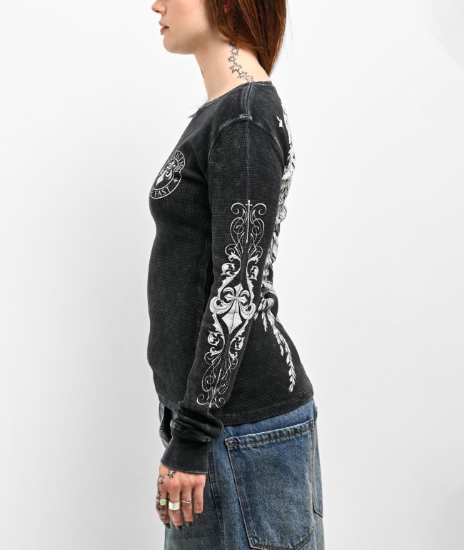 Affliction Simulation Black Thermal Long Sleeve T-Shirt - thumbnail 3