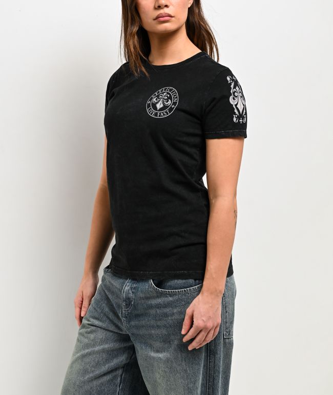 Affliction Simulation Black Wash T-Shirt - thumbnail 2