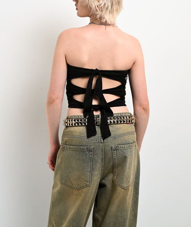 Affliction Skeleton Black Tube Top - thumbnail 2