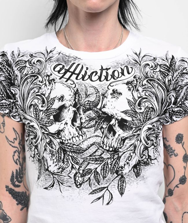 Affliction Tranquil Earth White Crop T-Shirt - thumbnail 3