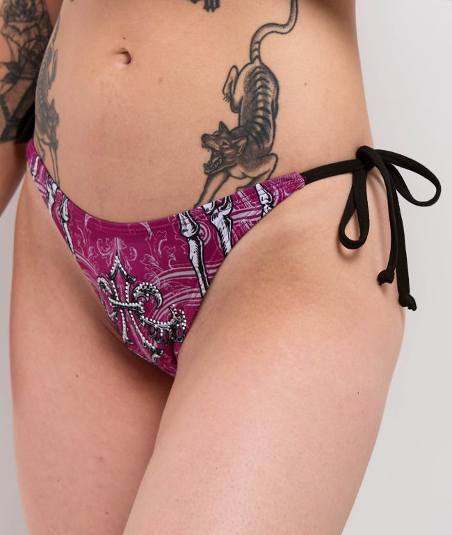 Affliction Vertibrate Deep Purple Bikini Bottom - thumbnail 3