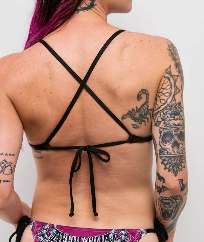 Affliction Vertibrate Deep Purple Triangle Bikini Top - thumbnail 2
