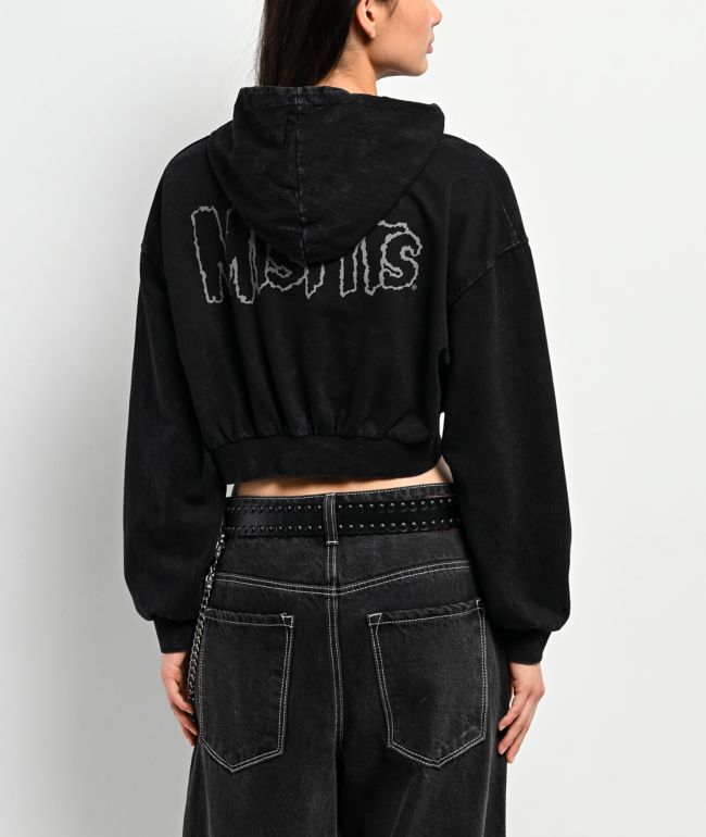 Affliction x Misfits Reaper Black Crop Hoodie - thumbnail 2
