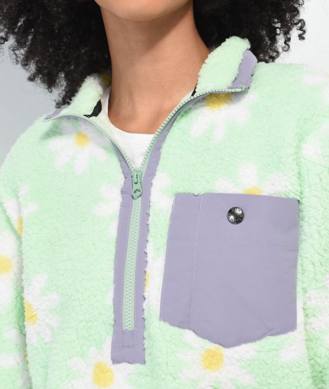 Airblaster Daisy Mint Half Zip Fleece Sweatshirt - thumbnail 3
