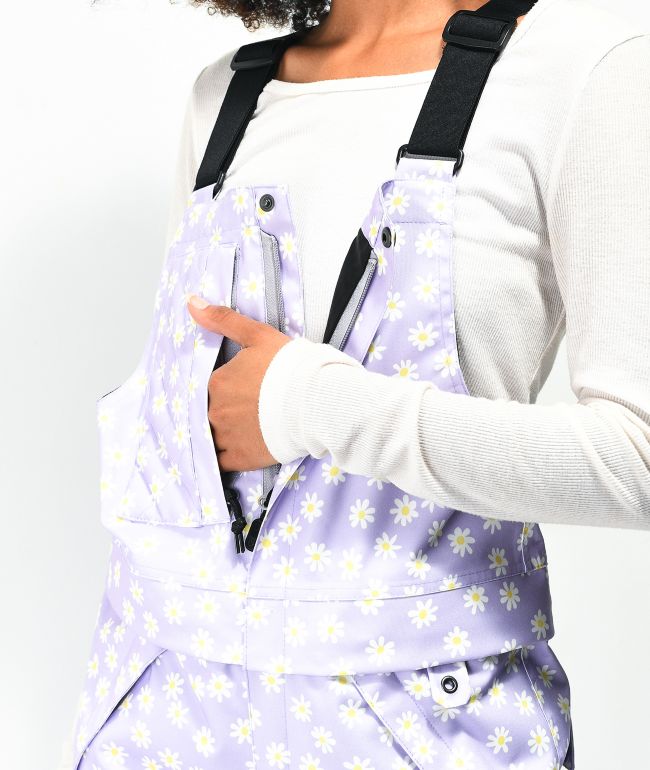 Airblaster Hot Lavender Daisy 15K Snowboard Bib Pants - thumbnail 3