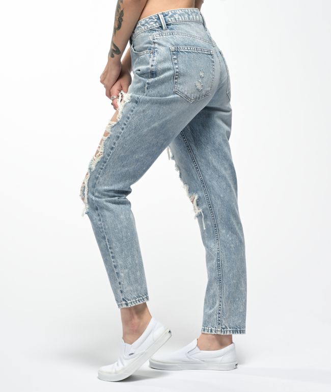 Almost Famous Distressed Blue Skinny Jeans - thumbnail 3