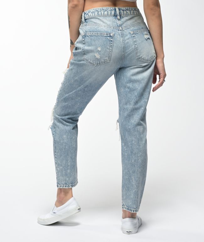 Almost Famous Distressed Blue Skinny Jeans - thumbnail 2