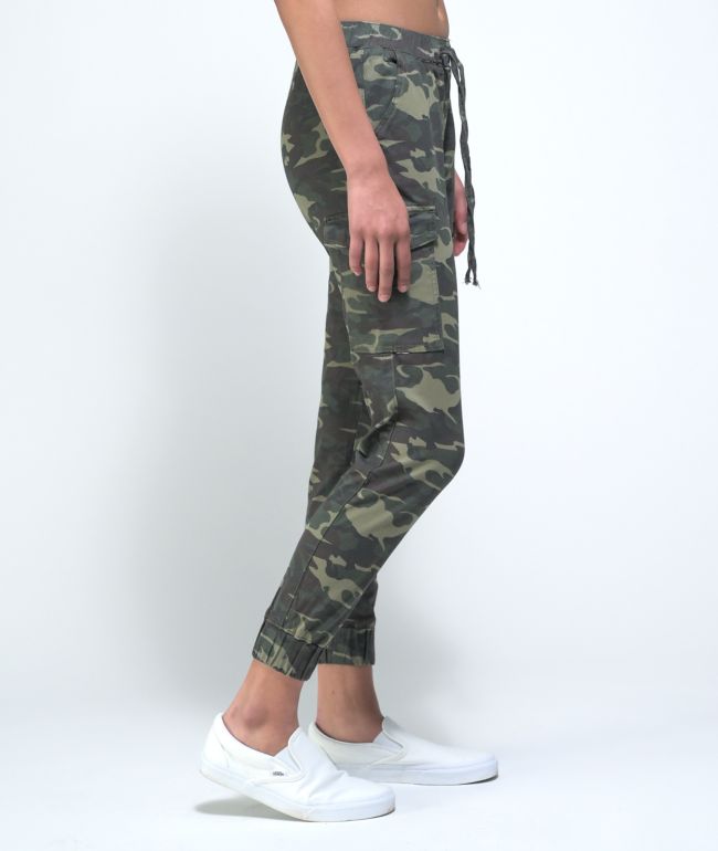 Almost Famous Green Camo Cargo Jogger Pants - thumbnail 3