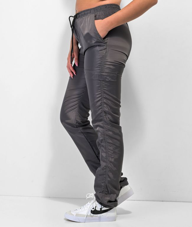 American Stitch Grey Satin Jogger Pants - thumbnail 3