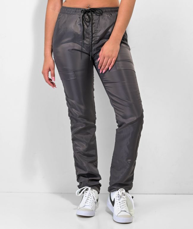 American Stitch Grey Satin Jogger Pants