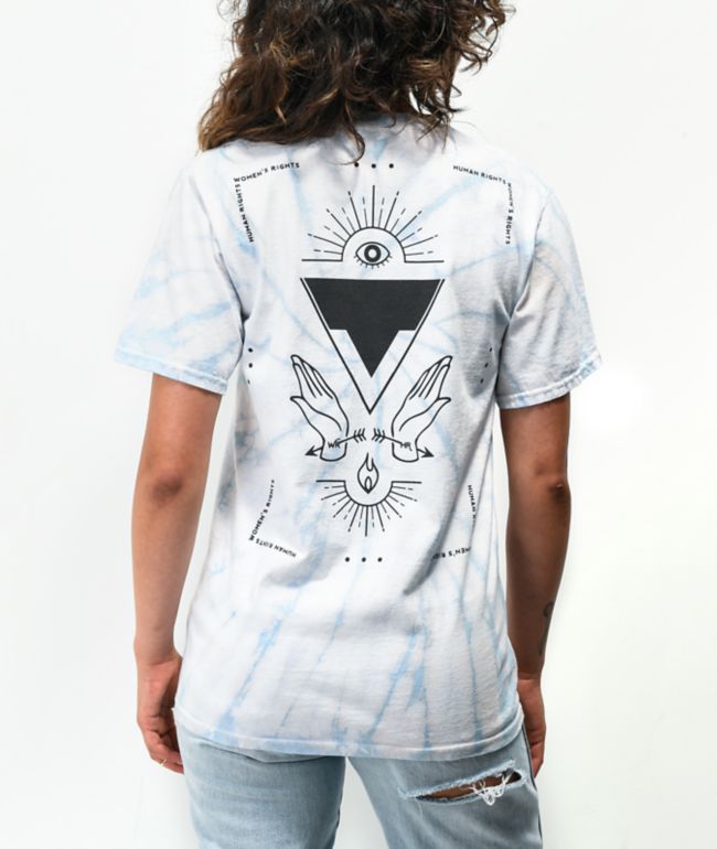 Amplifier Human Rights Blue & White Tie Dye T-Shirt