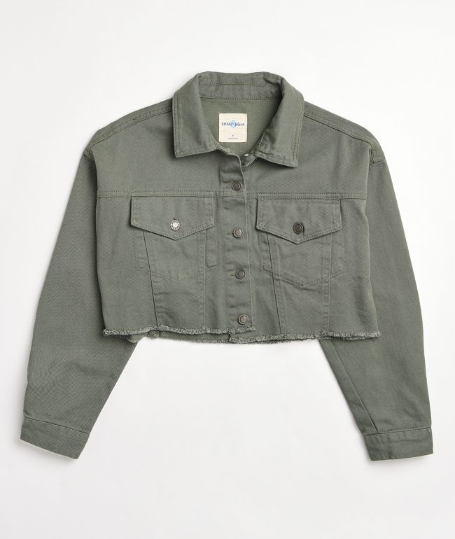 Angel Kiss Olive Crop Corduroy Jacket
