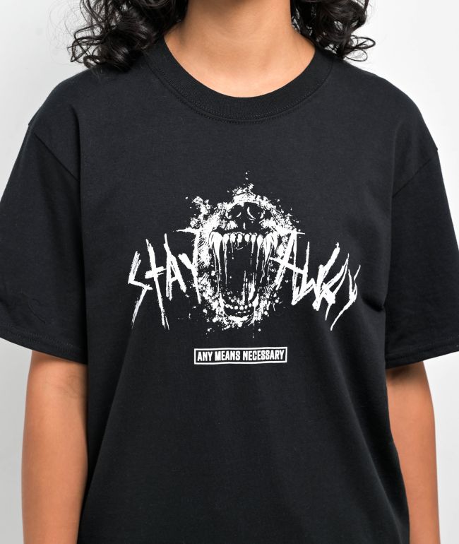 Any Means Necessary Stay Away Black T-Shirt - thumbnail 3