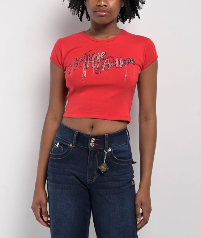 Apple Bottoms Chain Reaction Red Crop T-Shirt