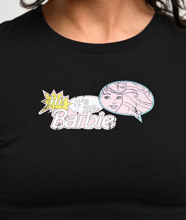 Barbie It's Me Black Crop T-Shirt - thumbnail 3