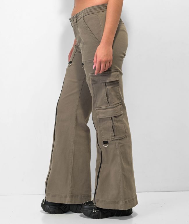 Basic Pleasure Mode Bepop Grey Splitfront Cargo Pants - thumbnail 3