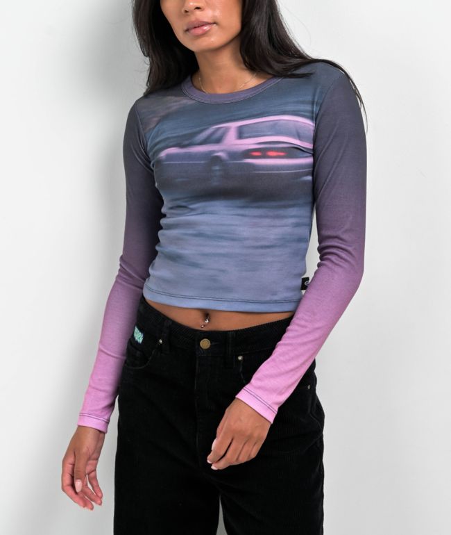 Basic Pleasure Mode Drive Through Purple Long Sleeve T-Shirt