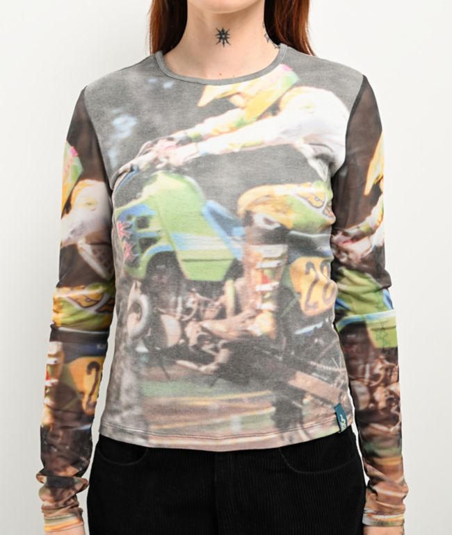 Basic Pleasure Mode Mudbunny Long Sleeve Mesh T-Shirt - thumbnail 3